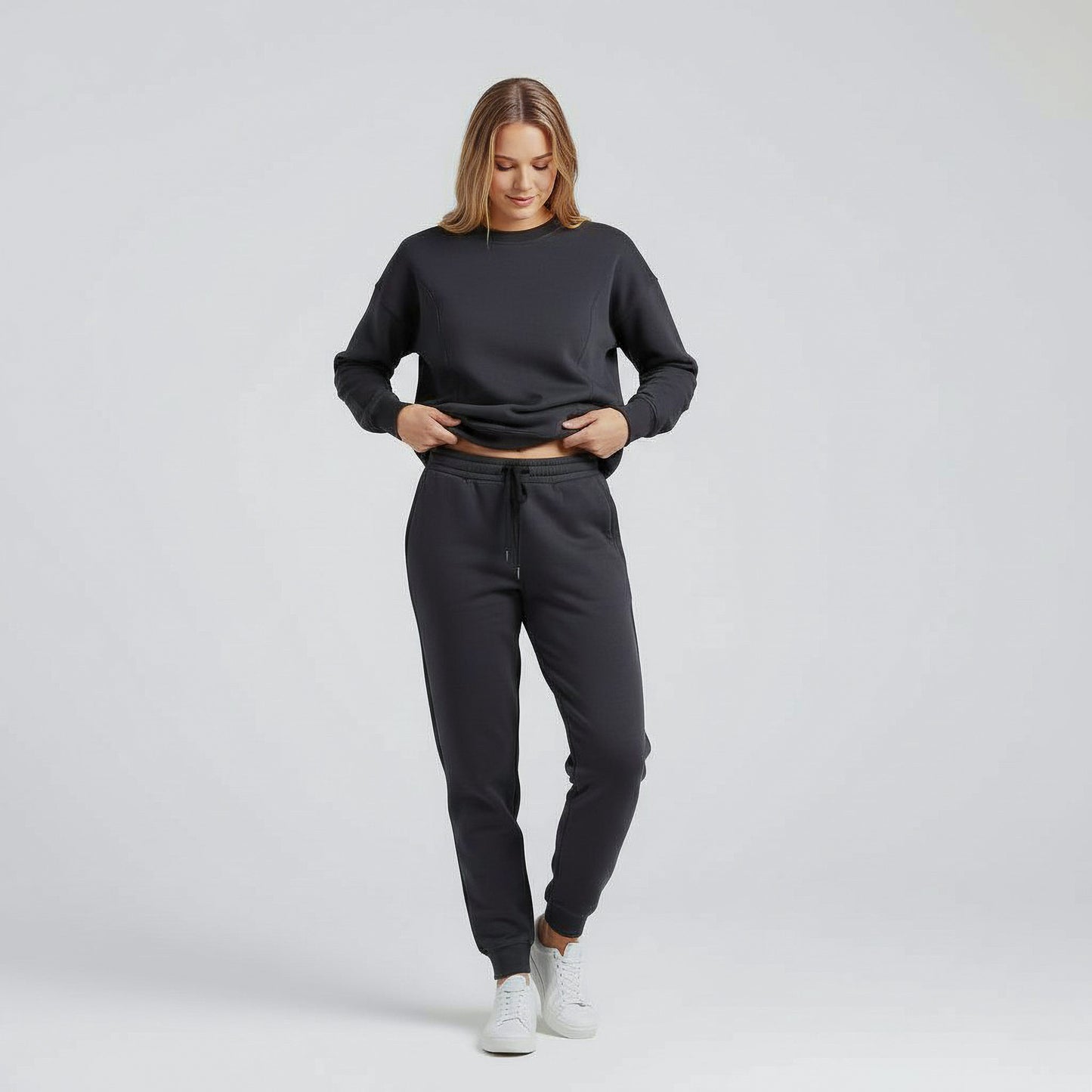 Nursing Sweater & Sweatpants Set with Side Zippers